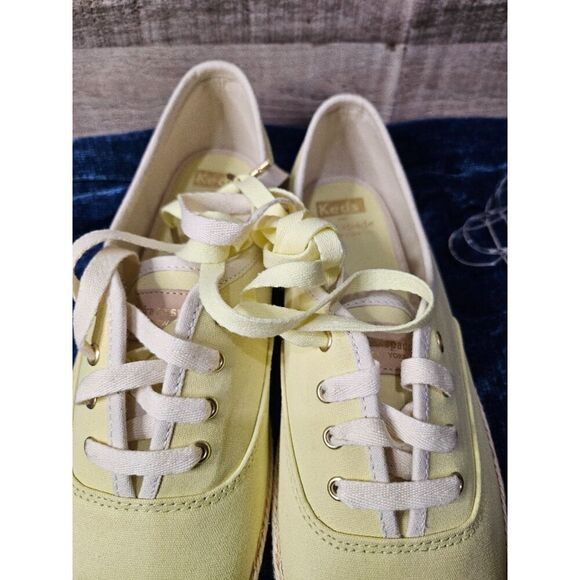 Kate Spade Keds Neon Yellow Canvas Espadrille 8.5 Shoes - Picture 5 of 6